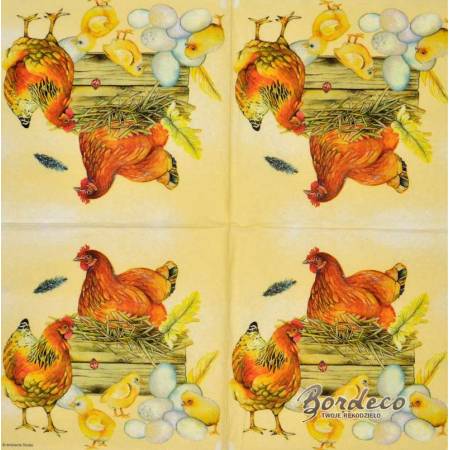 Serwetka decoupage firmy AMBIENTE w kurniku 25x25cm